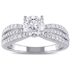 White Gold 2ct TDW Multi-row Diamond Engagement Ring - Handcrafted By Name My Rings™
