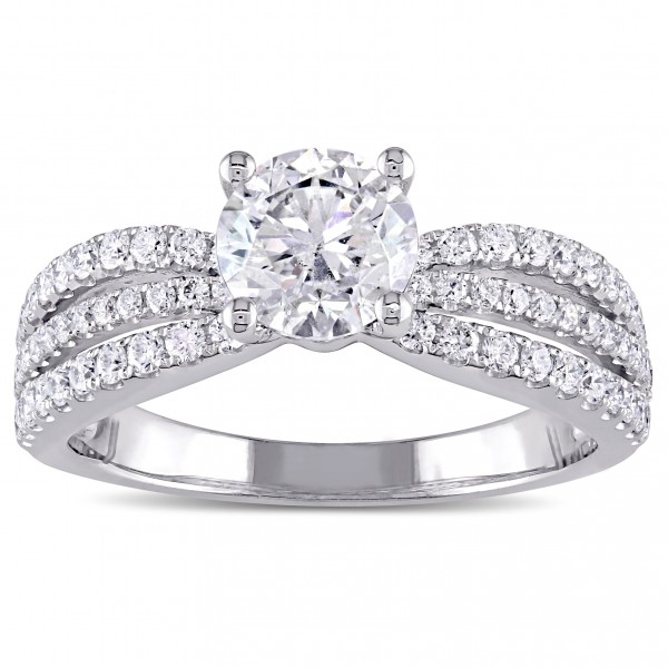 White Gold 2ct TDW Multi-row Diamond Engagement Ring - Handcrafted By Name My Rings™