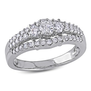 White Gold 4/5ct TDW Diamond Engagement Ring - Handcrafted By Name My Rings™
