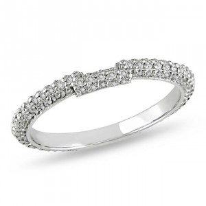 White Gold 5/8ct TDW Diamond Curved Wedding Band - Handcrafted By Name My Rings™
