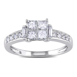 White Gold 5/8ct TDW Diamond Engagement Ring - Handcrafted By Name My Rings™