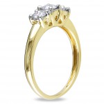 Gold 1/2ct TDW Diamond 3-Stone Ring - Handcrafted By Name My Rings™