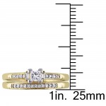 Gold 1/3ct TDW Diamond Bridal Ring Set - Handcrafted By Name My Rings™