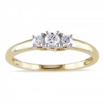 Gold 1/4ct TDW Certified Diamond 3-stone Promise Ring - Handcrafted By Name My Rings™