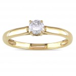 Gold 1/4ct TDW Diamond Engagement Ring - Handcrafted By Name My Rings™