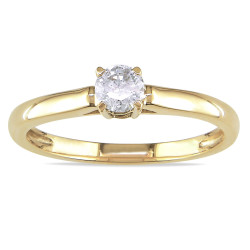 Gold 1/4ct TDW Diamond Engagement Ring - Handcrafted By Name My Rings™