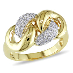 Gold 1/5ct TDW Diamond Chain Link Ring - Handcrafted By Name My Rings™
