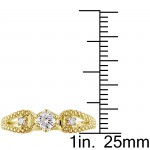 1/5ct TDW Diamond Split Shank 3-Stone Engagement Ring in Gold - Handcrafted By Name My Rings™