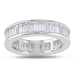 Gold 3ct TDW Baguette Channel Set Diamond Eternity Band - Handcrafted By Name My Rings™