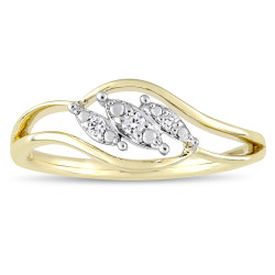 2-Tone White and Gold Diamond Triple Marquise-Cut Floating Center Engagement Ring - Handcrafted By Name My Rings™