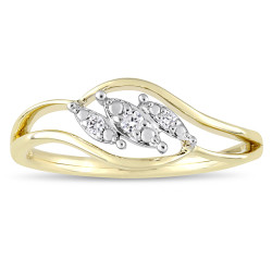 2-Tone White and Gold Diamond Triple Marquise-Cut Floating Center Engagement Ring - Handcrafted By Name My Rings™