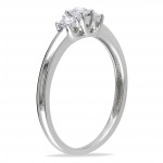 Collection White Gold 1/4ct TDW Diamond 3-stone Engagement Ring - Handcrafted By Name My Rings™