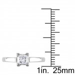 Platinum 1/2ct TDW Princess Diamond Solitaire Ring - Handcrafted By Name My Rings™