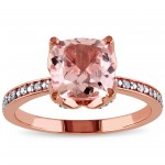 Signature Collection Rose Gold Morganite and Diamond Accent Engagement Ring - Handcrafted By Name My Rings™