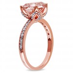 Signature Collection Rose Gold Morganite and Diamond Accent Engagement Ring - Handcrafted By Name My Rings™