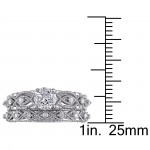 Signature Collection White Gold 1 1/4ct TDW Diamond Vintage Filigree Bridal Ring Set - Handcrafted By Name My Rings™