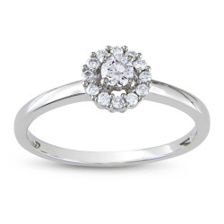 Signature Collection White Gold 1/4ct TDW Diamond Engagement Ring - Handcrafted By Name My Rings™