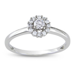 Signature Collection White Gold 1/4ct TDW Diamond Engagement Ring - Handcrafted By Name My Rings™