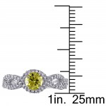 Signature Collection White Gold 3/4ct TDW Yellow and White Diamond Ring - Handcrafted By Name My Rings™