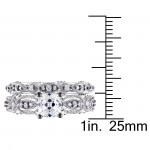 Signature Collection White Gold Created White Sapphire and 1/10ct TDW Diamond Bridal Ring - Handcrafted By Name My Rings™