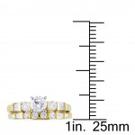 Signature Collection Gold 1ct TDW Diamond Bridal Ring Set - Handcrafted By Name My Rings™