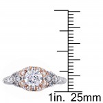 Signature Collection 2-tone White and Rose Gold 1ct TDW Diamond Vintage Engagement Ring - Handcrafted By Name My Rings™