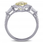 Signature Collection 2-tone White and Gold 2ct TDW Pear-cut Yellow Diamond Engagement Ring - Handcrafted By Name My Rings™