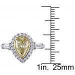 Signature Collection 2-tone White and Gold 2ct TDW Pear-cut Yellow Diamond Engagement Ring - Handcrafted By Name My Rings™