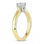 Signature Collection 2-tone Yellow and White Gold 1/2ct TDW Diamond Solitaire Engagement Ring - Handcrafted By Name My Rings™