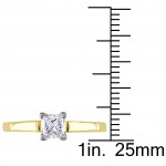 Signature Collection 2-tone Yellow and White Gold 1/2ct TDW Princess-cut Diamond Engagement Ring - Handcrafted By Name My Rings™