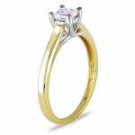 Signature Collection 2-tone Yellow and White Gold 1/2ct TDW Princess-cut Diamond Engagement Ring - Handcrafted By Name My Rings™