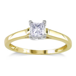 Signature Collection 2-tone Yellow and White Gold 1/2ct TDW Princess-cut Diamond Engagement Ring - Handcrafted By Name My Rings™