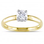 Signature Collection Gold 1/2ct TDW Certified Diamond Solitaire Engagement Ring - Handcrafted By Name My Rings™