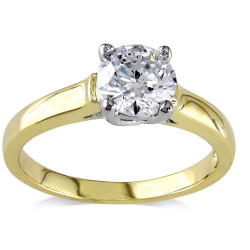 Signature Collection Gold 1ct TDW Certified Diamond Solitaire Ring - Handcrafted By Name My Rings™