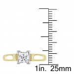 Signature Collection Gold 1ct TDW Certified Princess-cut Diamond Solitaire Ring - Handcrafted By Name My Rings™