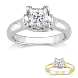 Signature Collection Gold 1ct TDW Certified Princess-cut Diamond Solitaire Ring - Handcrafted By Name My Rings™