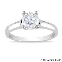 Signature Collection Gold 1ct TDW Diamond Solitaire Engagement Ring - Handcrafted By Name My Rings™