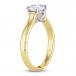 Signature Collection Gold 1ct TDW Diamond Solitaire Engagement Ring - Handcrafted By Name My Rings™