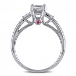 Signature Collection Gold 1ct TDW Diamond and Pink Sapphire Engagement Ring - Handcrafted By Name My Rings™