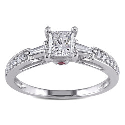 Signature Collection Gold 1ct TDW Diamond and Pink Sapphire Engagement Ring - Handcrafted By Name My Rings™