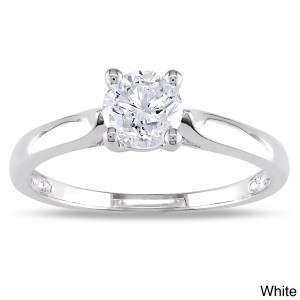 Signature Collection Gold 3/4ct TDW Diamond Solitaire Engagement Ring - Handcrafted By Name My Rings™