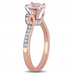 Signature Collection Rose Gold Morganite and 1/4ct TDW Diamond Engagement Ring - Handcrafted By Name My Rings™