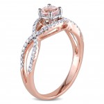 Signature Collection Rose Gold Morganite and 1/4ct TDW Diamond Infinity Engagement Ring - Handcrafted By Name My Rings™