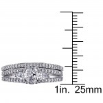 Signature Collection White Gold 1 1/10ct TDW Certified Diamond Bridal Ring Set - Handcrafted By Name My Rings™