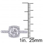 Signature Collection White Gold 1 1/2ct TDW Diamond Halo Engagement Ring - Handcrafted By Name My Rings™