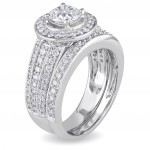 Signature Collection White Gold 1 1/2ct TDW IGL-certified Diamond Bridal Ring Set - Handcrafted By Name My Rings™