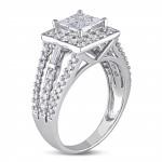 Signature Collection White Gold 1 1/2ct TDW Princess Diamond Ring - Handcrafted By Name My Rings™