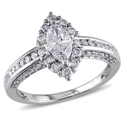 Signature Collection White Gold 1 1/4ct TDW Marquise Diamond Ring - Handcrafted By Name My Rings™