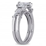 Signature Collection White Gold 1 1/4ct TDW Marquise-cut Diamond Bridal Ring Set - Handcrafted By Name My Rings™
