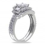 Signature Collection White Gold 1 1/5ct TDW Bridal Ring Set - Handcrafted By Name My Rings™